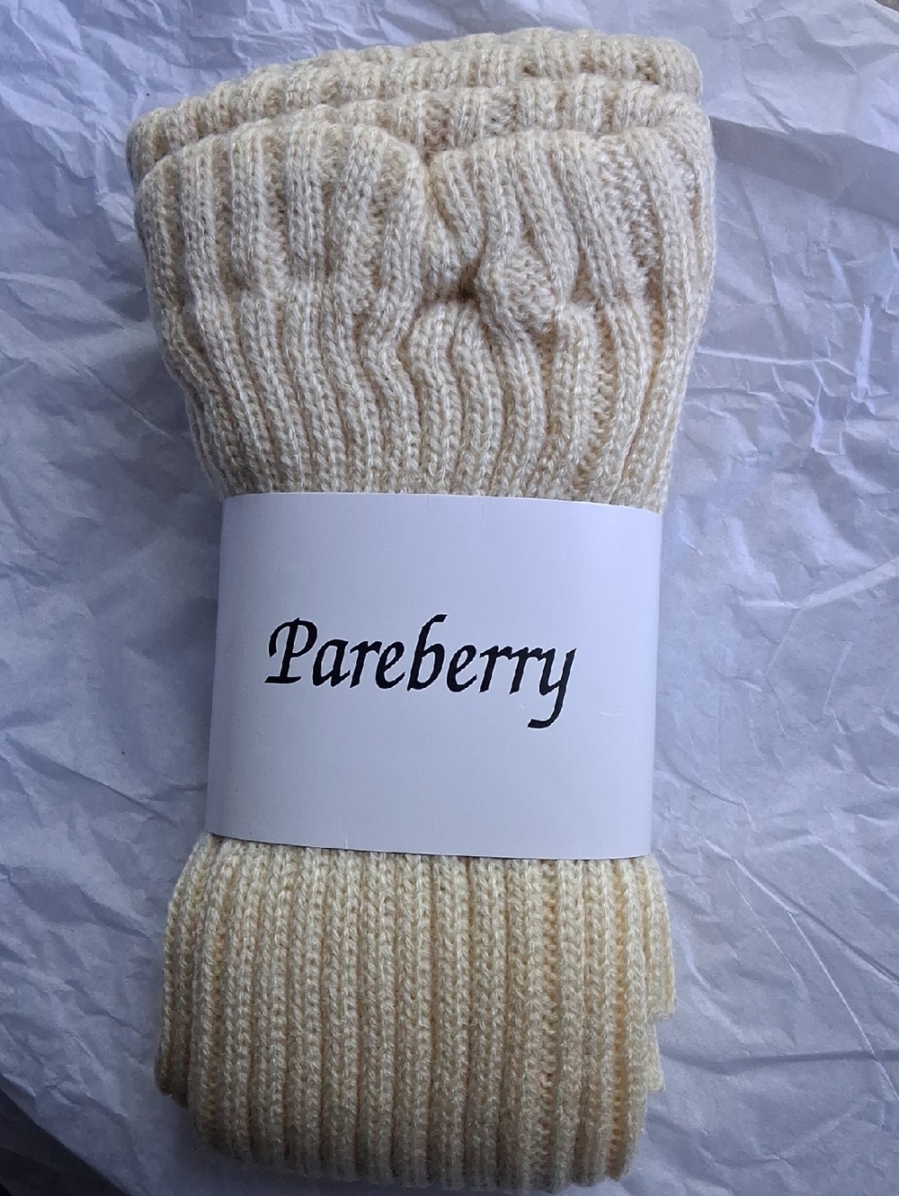 Leg Warmers For Women Pareberry Cream Ribbed Knit NWT